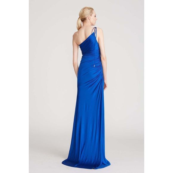 HALSTON ANJELICA ONE SHOULDER JERSEY GOWN - Picture 4 of 10